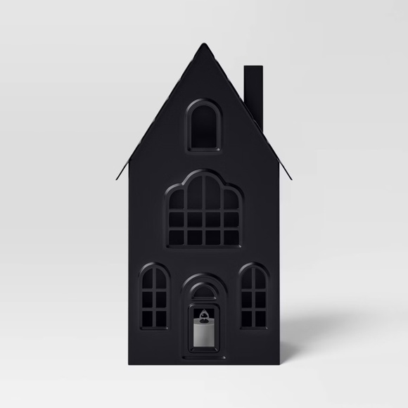 11" Lit Metal Black Halloween House - Hyde & EEK! - Picture 3 of 12